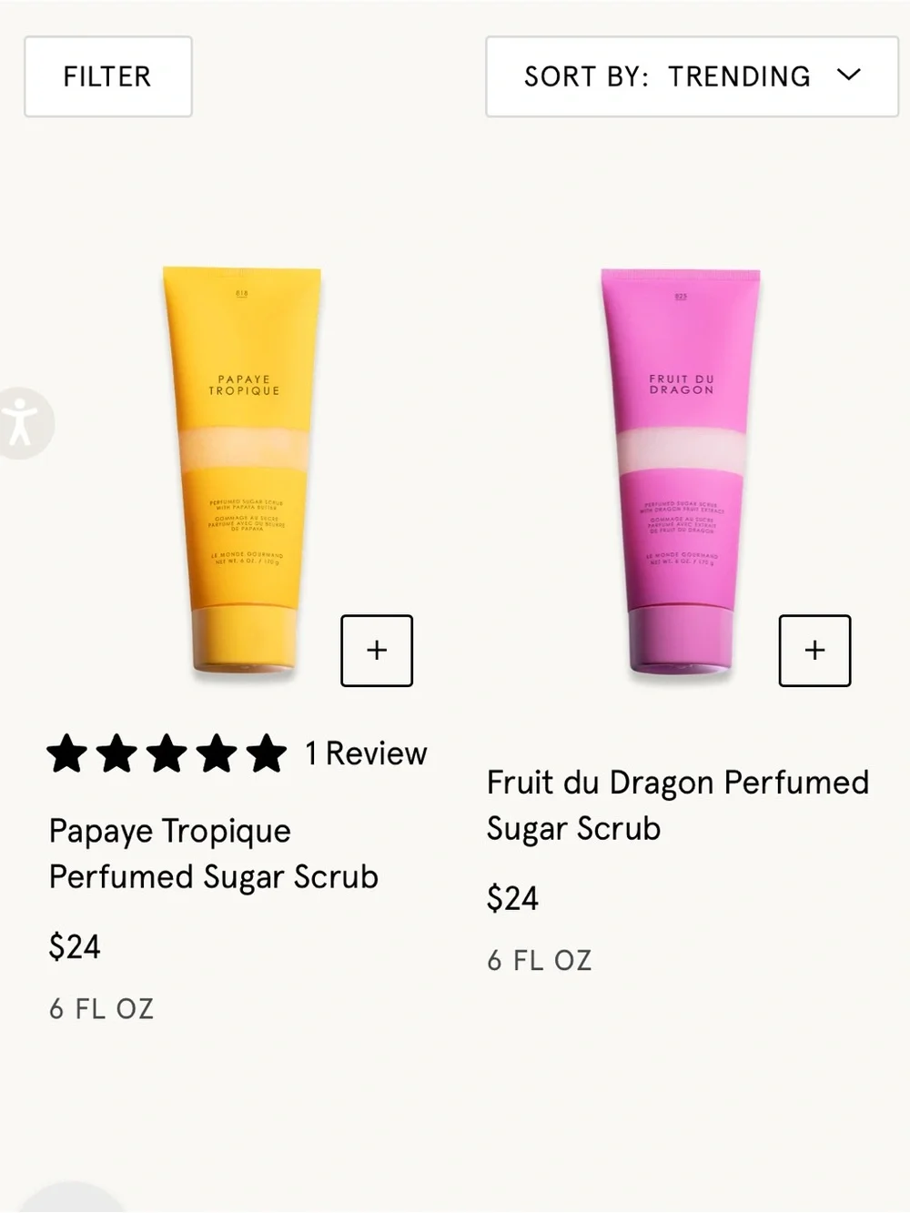 Fruit Du Dragon & Papaye Tropique Perfumed Sugar Scrubs - Pink & Yellow